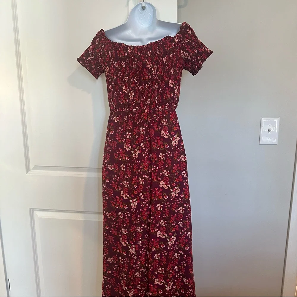 Crystal Doll Red Floral Dress Size Small